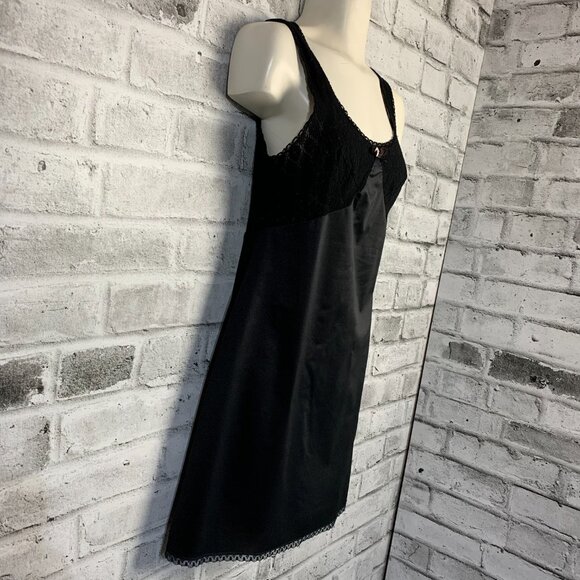 Vintage 90s Slip Dress Small Black Babydoll Short Lingerie Nightgown - Picture 6 of 16